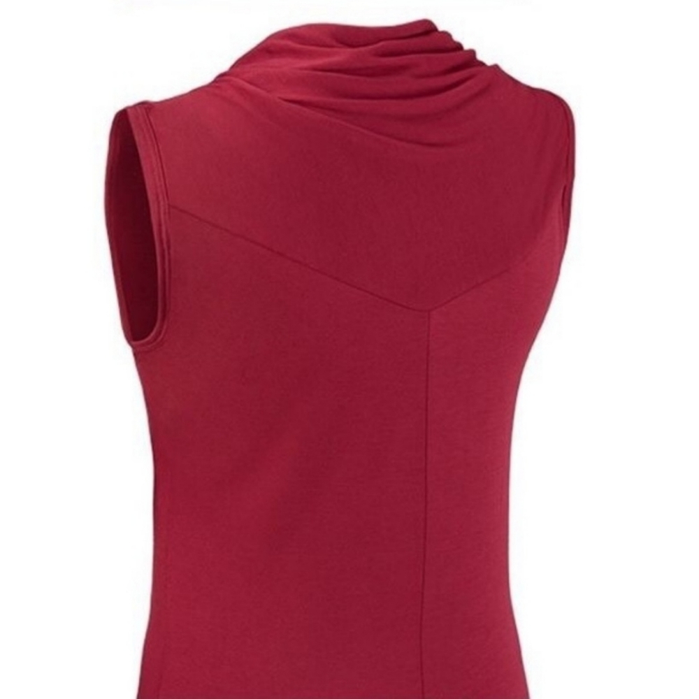 Cabi Cute Tee Womens Drape Neck Red - Picture 4 of 9